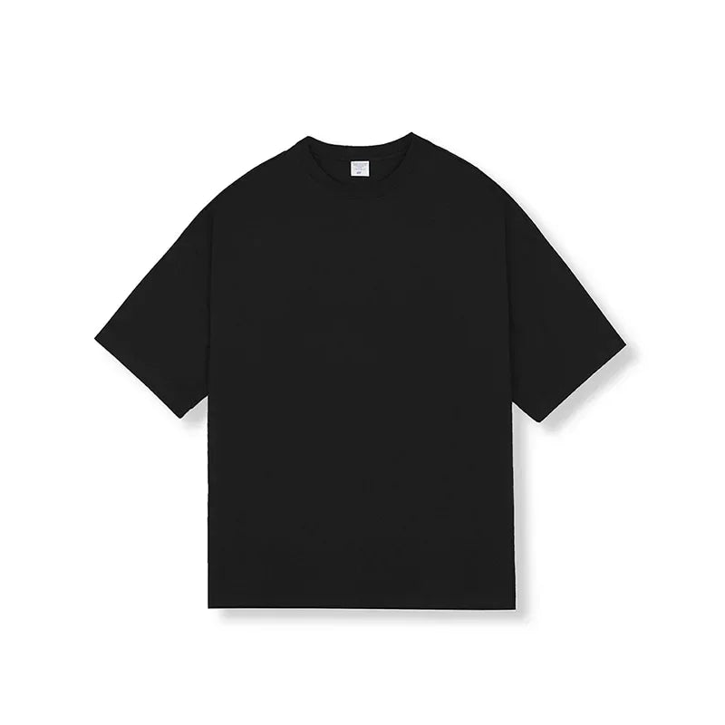 Men's Cotton Short Sleeved Loose T-shirt Black