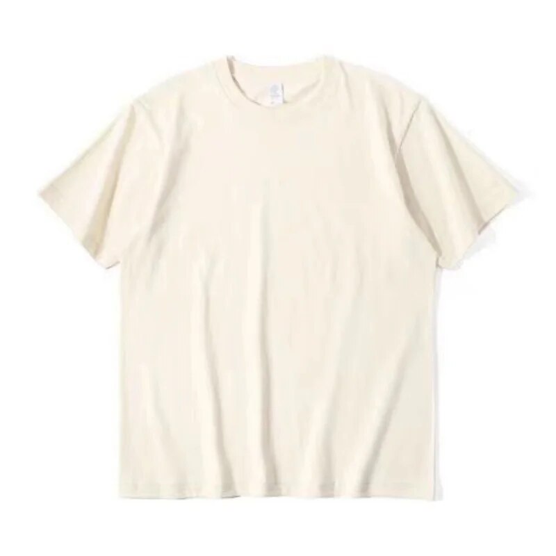 Men's Short Sleeve Breathable Loose Oversized T-shirt Beige