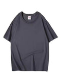 Men's Short Sleeve Breathable Loose Oversized T-shirt Dark Gray